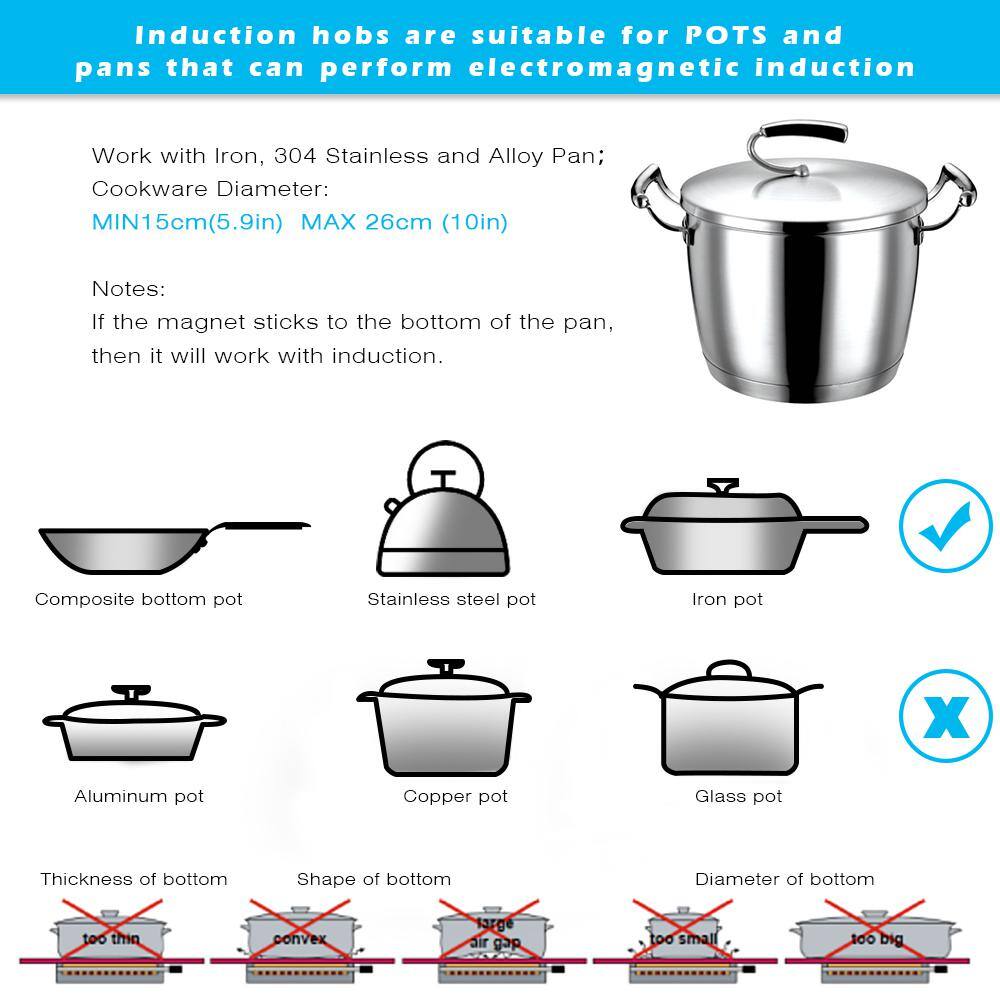 24" Black Ceramic 4-Burner Induction Cooktop