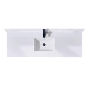 Caorle 61 in. W x 22 in. D Engineered Stone Composite Vanity Top in Snow White with White Rectangular Single Sink