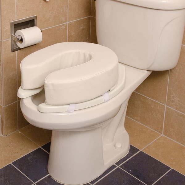 Vinyl Cushion 2 in. Round open Front Toilet Seat in White
