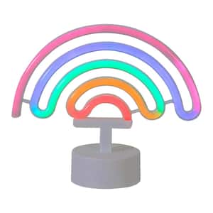 8 in. Battery Operated Neon Style LED Multi-Colored Rainbow Table Light