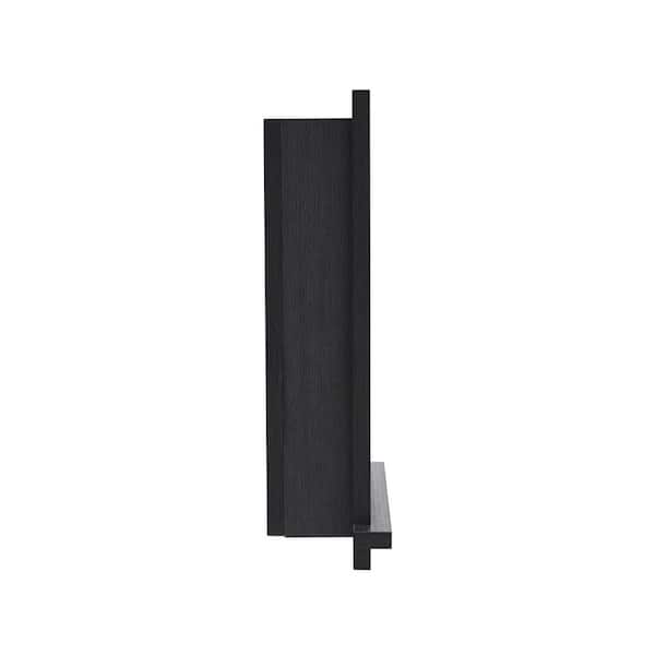 14.37 in. W x 4.8 in. D x 18.27 in. H Wood Recessed Decorative Bathroom Storage Wall Cabinet in Black (2-Pack)