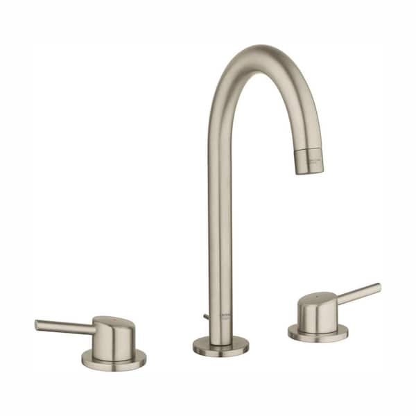 GROHE Concetto 8 in. Widespread 2-Handle 1.2 GPM Bathroom Faucet in Brushed Nickel InfinityFinish