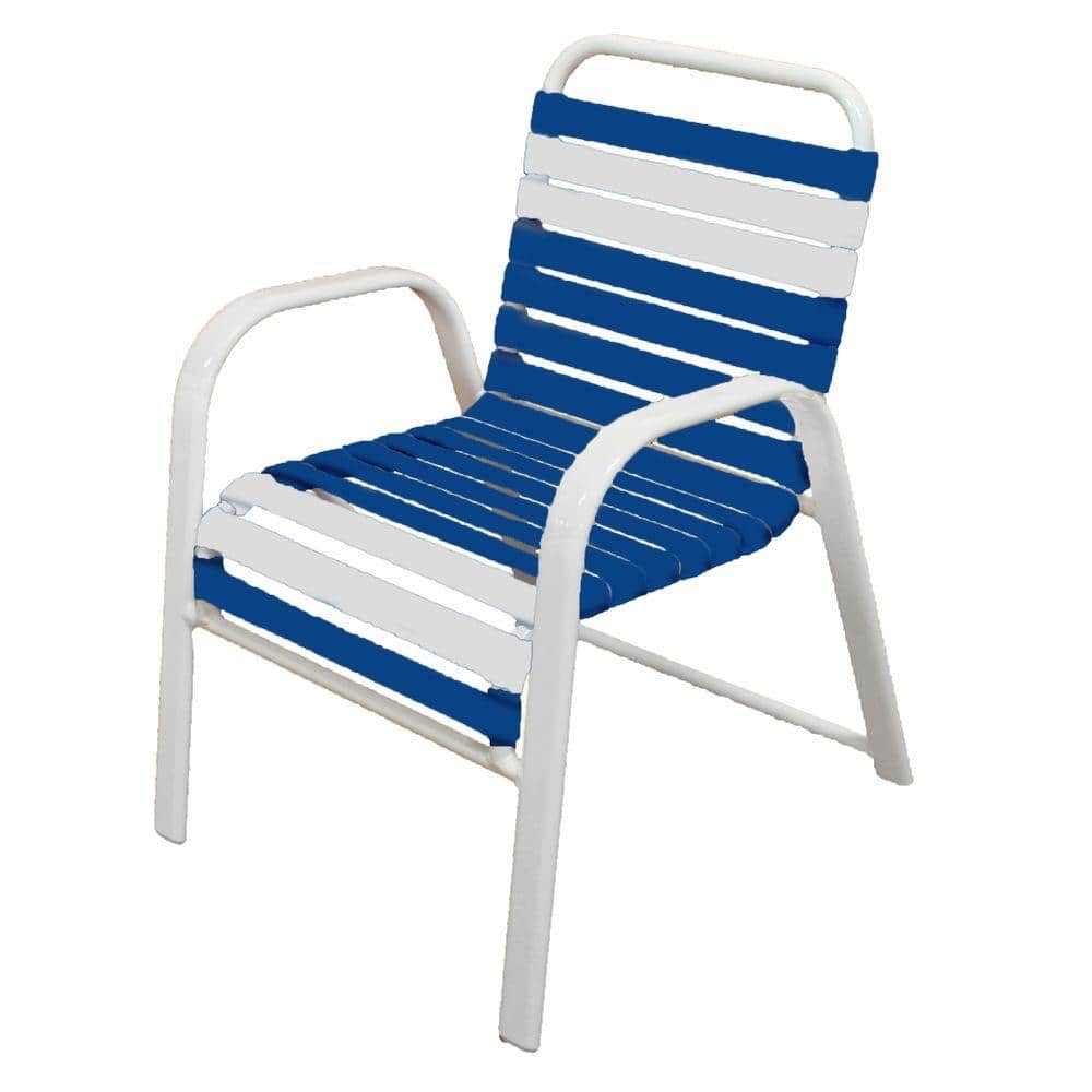 blue and white patio chairs