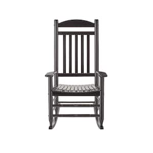 Patio Black Wood Outdoor Rocking Chair