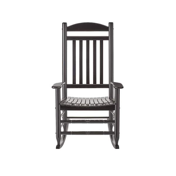 Patio Black Wood Outdoor Rocking Chair