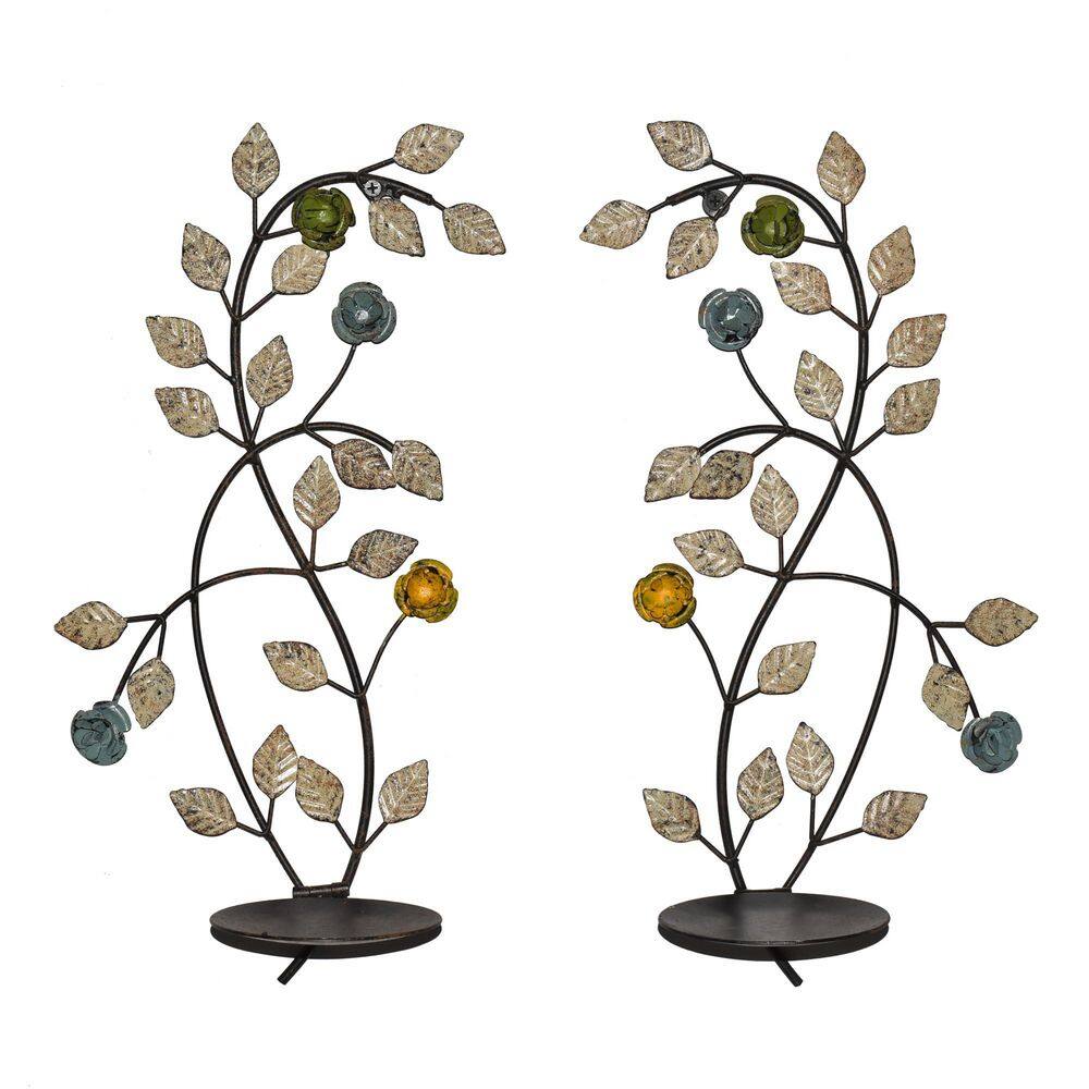 Vintage Color Metal Wall Mount Candle Holder, Wall Candle Sconce Set of 2 product image for price tracking