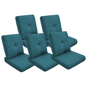 ArcoBay 22 in. x 25 in. x 4 in. 10-Piece Deep Seating Outdoor Lounge Chair Replacement Cushion Set in Peacock Blue