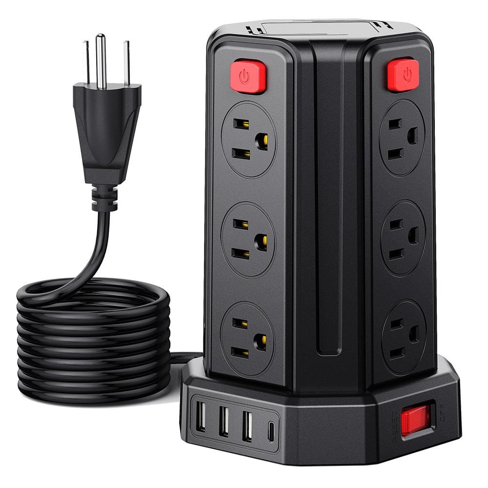 16.4 ft. Long Extension Cord 12-Outlet AC 1700 Joules Power Strip Surge Protector with 4 USB Ports 1 USB C price history on PriceWatchPro