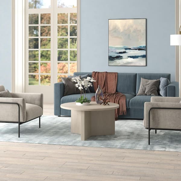 Meyer&Cross Anders 32 in. Alder White Round MDF Top Coffee