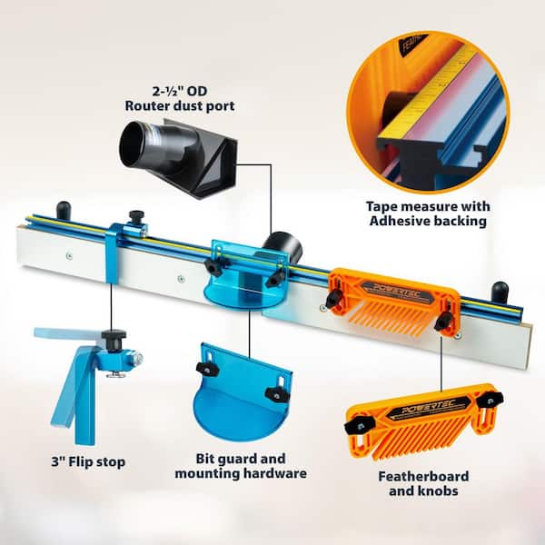 32 in. Long 3-1/2 in. Tall Deluxe Router Table Fence System