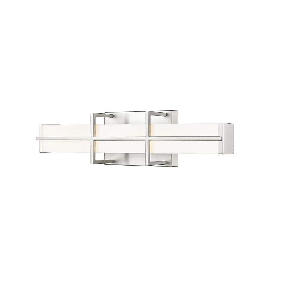 Harrison 18 in. Brushed Nickel 1-Light Integrated LED Vanity Light with Fro