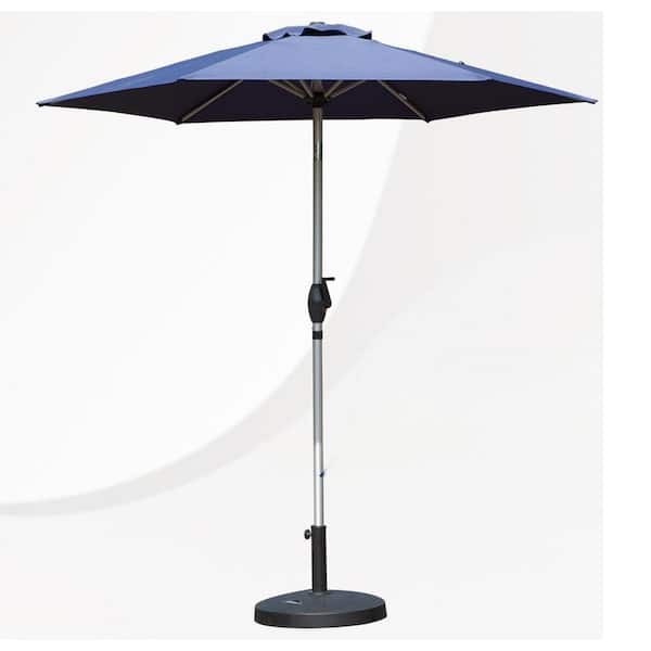 Unbranded 7.5 ft.Outdoor Patio Market Umbrella with Push Button Tilt and Crank, 6 Sturdy Ribs Weather Resistance for Deck Backyard
