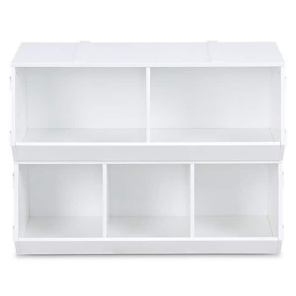 Boyel Living White Kids Flexible Stackable Toy Box Organizer Storage Cabinet