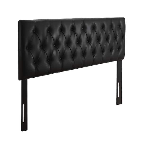DEVON & CLAIRE Camila Dark Brown Bonded Leather King/California King Tufted Headboard