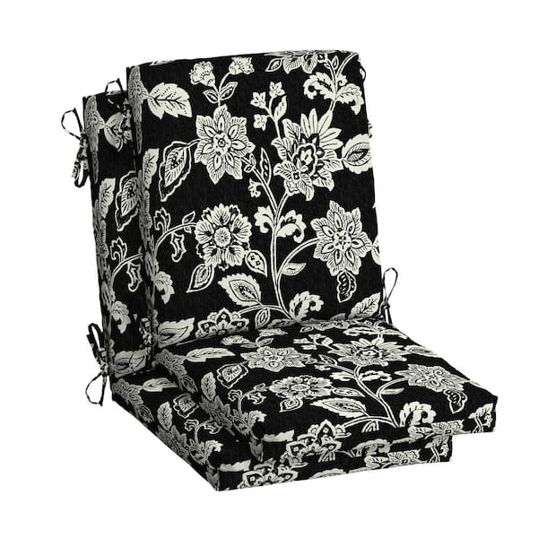 ARDEN 20 in. x 20 in. Ashland Black Jacobean High Back Outdoor Dining Chair Cushion (2-Pack)