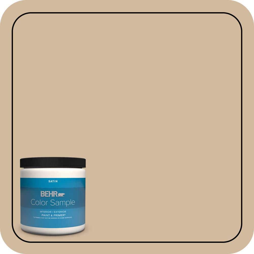 BEHR PREMIUM PLUS 8 oz. #S280-3 Practical Tan Satin Enamel