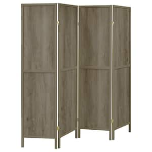 Deepika Gray Driftwood 4-Panel Folding Screen