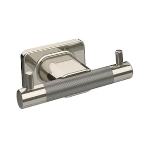 Esquire Double Robe Hook in Polished Nickel/Stainless Steel