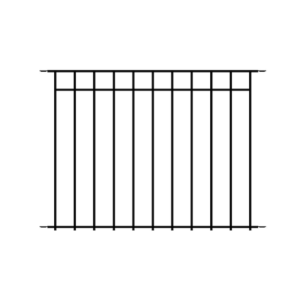 Quick Fence Series 48 in. W x 34 in. H Black Steel Coral Fence Panel