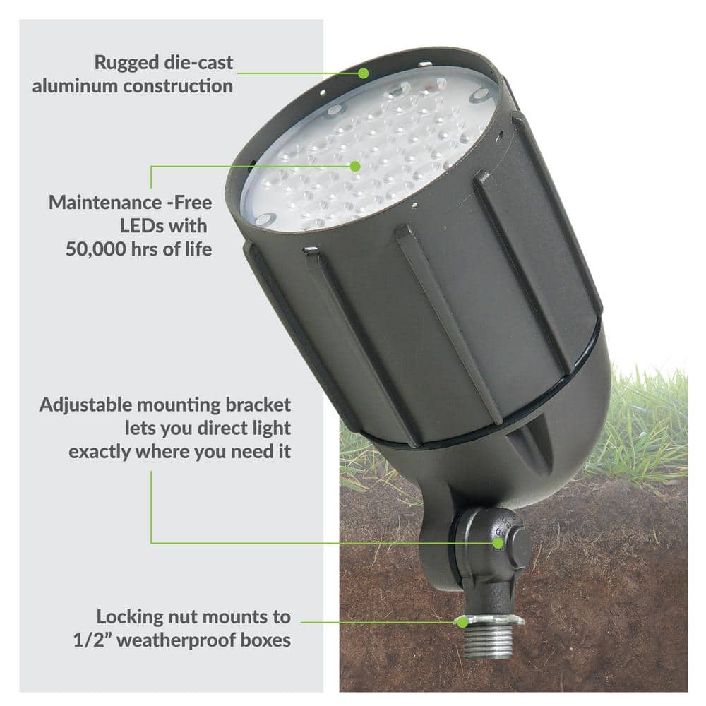 30W Bronze Integrated LED Outdoor Flood Light with Adjustable Mount