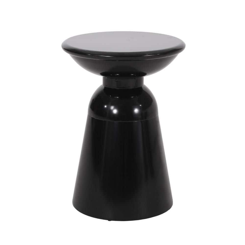 Suma Black Round Metal Top Outdoor Side Table with Pedestal Base price history on PriceWatchPro