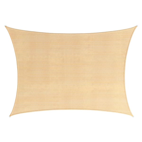 Sun Shade Canopy - 10 ft. x 13 ft. Curved Rectangle Sun Shade Sail with UV Protection, Sand