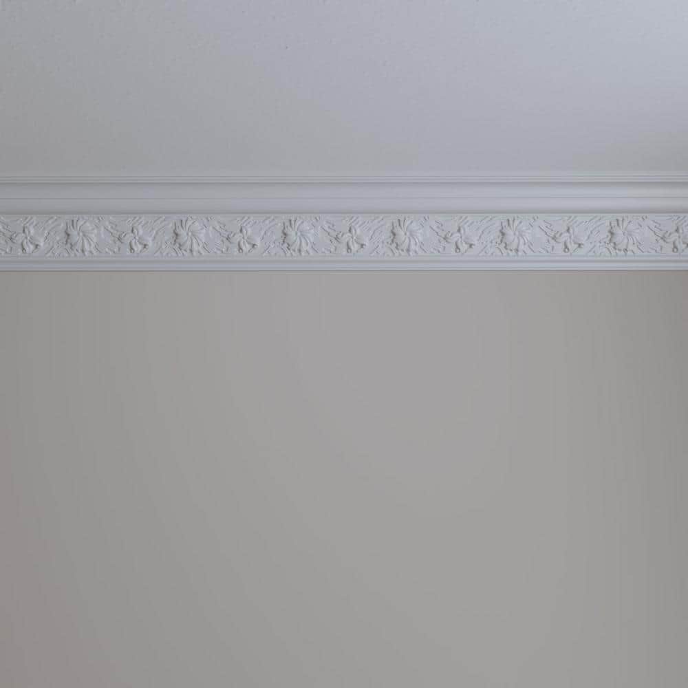 Primed White Polyurethane Geometric Crown Moulding Sample