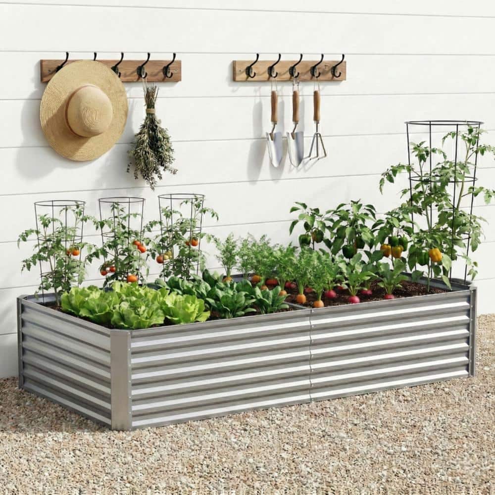 8 ft. x 4 ft. x 2 ft. Sliver Galvanized Steel Raised Garden Bed Outdoor Raised Garden Bed Planter Box for Vegetables price history on PriceWatchPro