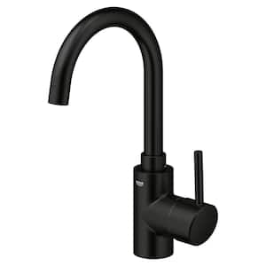 Concetto Single-Handle Single Hole Bathroom Faucet in Matte Black