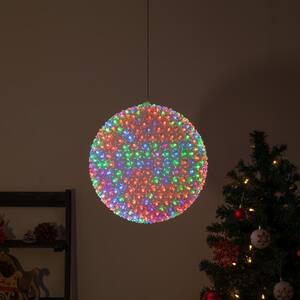 13 in. Dia Large Flashing Sphere Ornament With Multi-Colored LED Lights