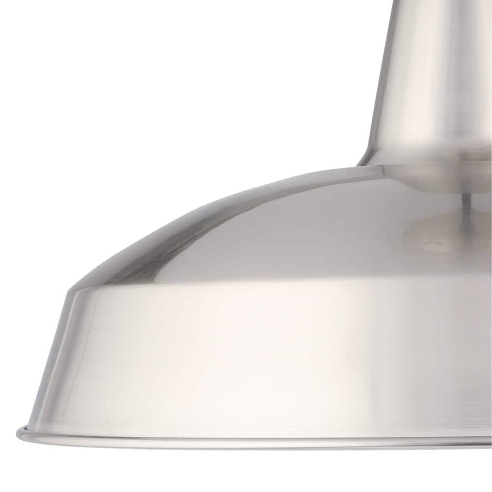 Brushed Nickel Industrial Warehouse Pendant Light