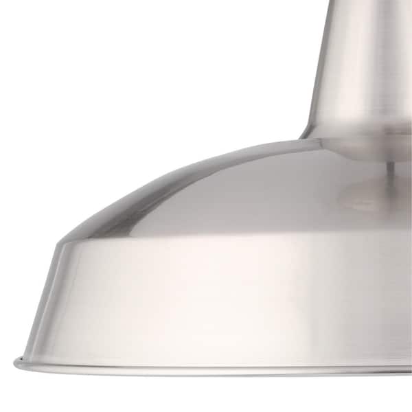 Hampton Bay 1-Light Brushed Nickel Rustic Steel Hanging Barn Hampton Bay 1-Light Brushed Nickel Rustic Steel Hanging Barn