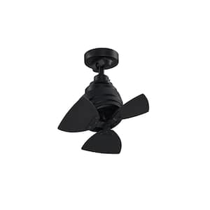 Rotation 19 in. Indoor/Outdoor Black 360-Degree Orbit Ceiling Fan with Wall Switch