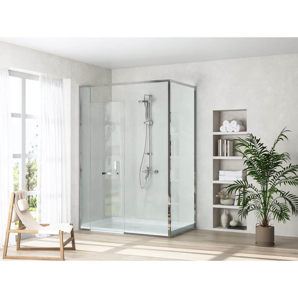 60'' White Acrylic Shower Base with Non-slip Design
