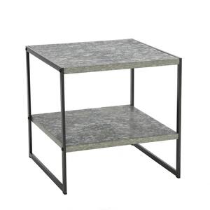 Jamestown 2 Tier End Table, Square, Slate Concrete, 19.7 in. Wide