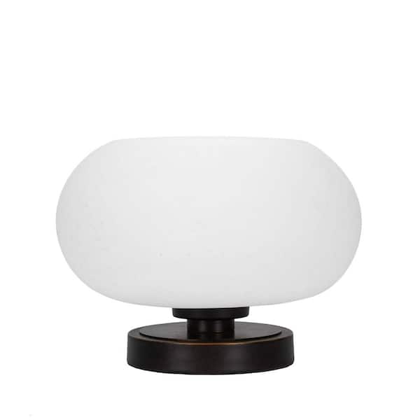 Unbranded Quincy 7.25 in. Dark Granite Accent Lamp with 10 in. White Muslin Glass Shade, No Bulb Included