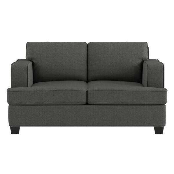 EVERGLADE HOME Lanning 62 in. Square Arm Fabric Straight in Brown