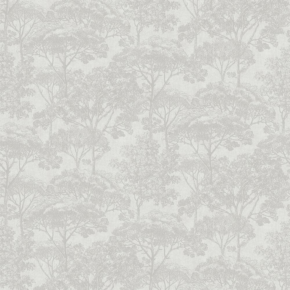 Teatro White Trees Non-Pasted Vinyl Wallpaper