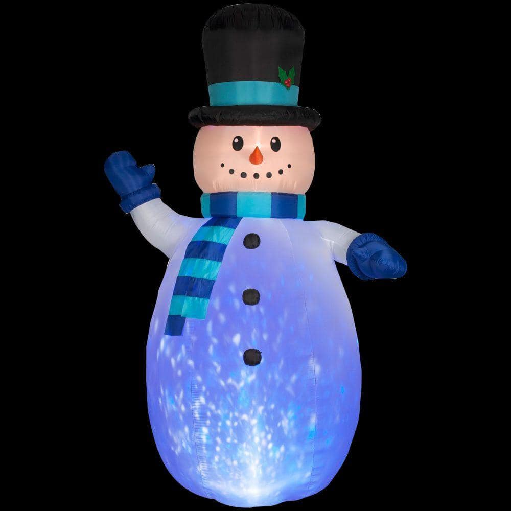 LuxenHome 35 in. H White Frosted Snowman Holding Shovel and