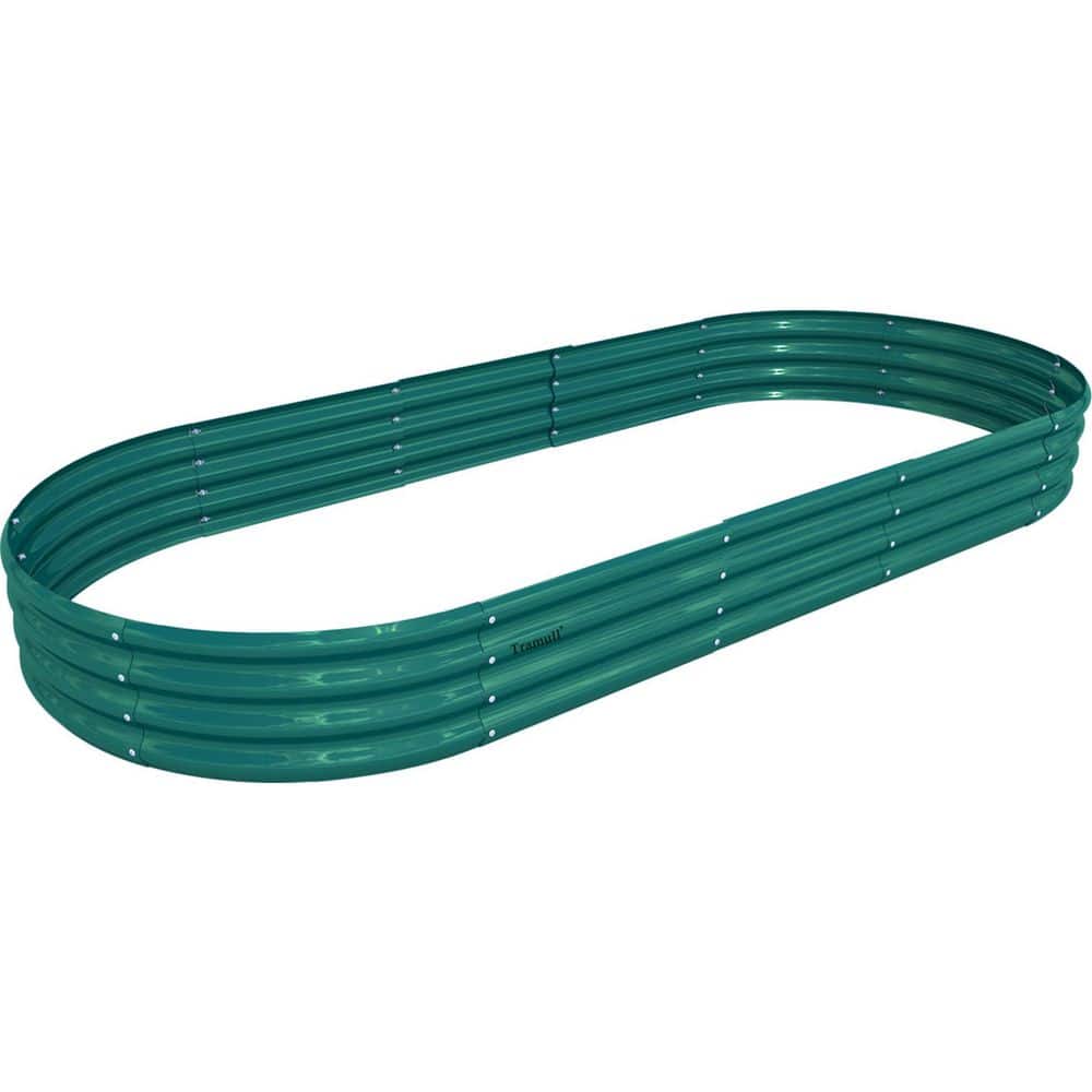 8 x 3 x 1 ft. Green Oval Galvanized Steel Metal Raised Garden Beds (2-Pack)