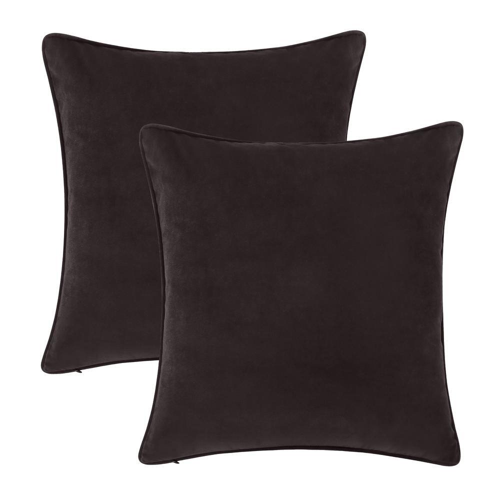 A1 Home Collections A1HC Iron Grey Velvet Decorative Pillow Cover Pack
