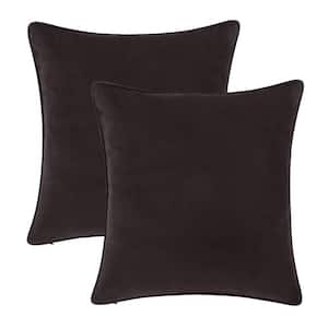 A1HC Iron Grey Velvet Decorative Pillow Cover Pack of 2, 24 in. x 24 in. Hidden YKK Zipper, Throw Pillow Covers Only