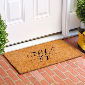 White Personalized Doormat 24" x 48"
