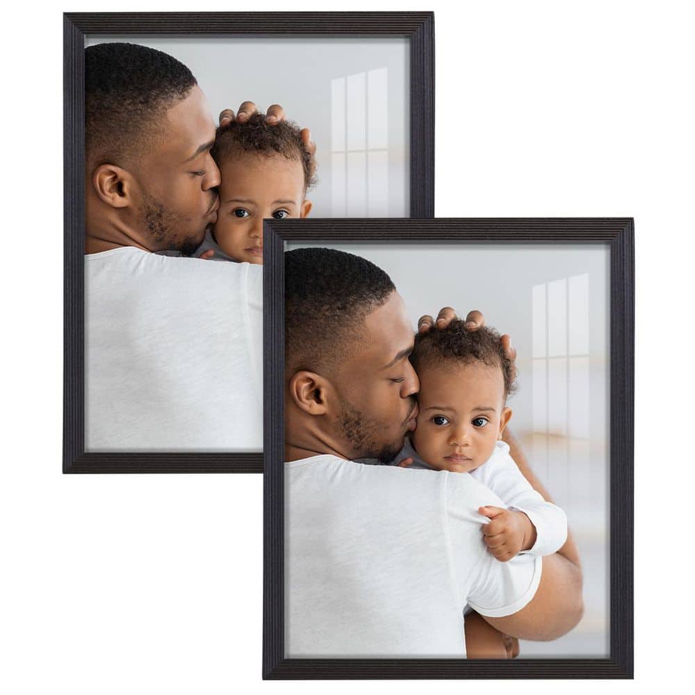 Wexford Home Grooved 11 in. x 14 in. Black Picture Frame (Set of 2 ...