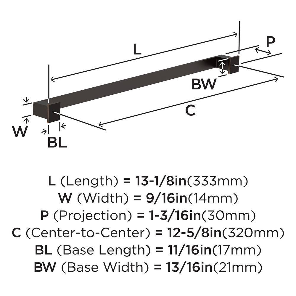 Oil Rubbed Bronze 12-5/8 Inch Modern Bar Cabinet Pull