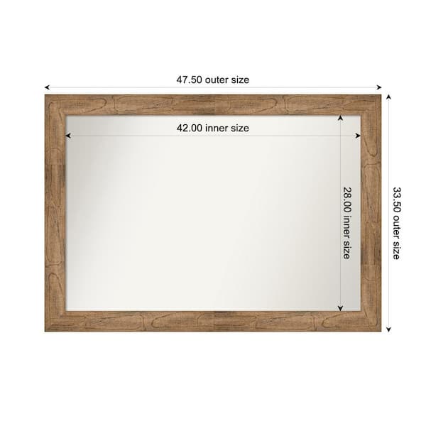Amanti Art Owl Brown 47.5 in. W. x 33.5 in. Custom Non-Beveled Wood Framed Bathroom Vanity Wall Mirror