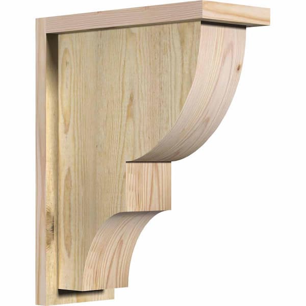 Ekena Millwork 6 in. x 14 in. x 18 in. Douglas Fir Ridgewood Rough Sawn Corbel with Backplate