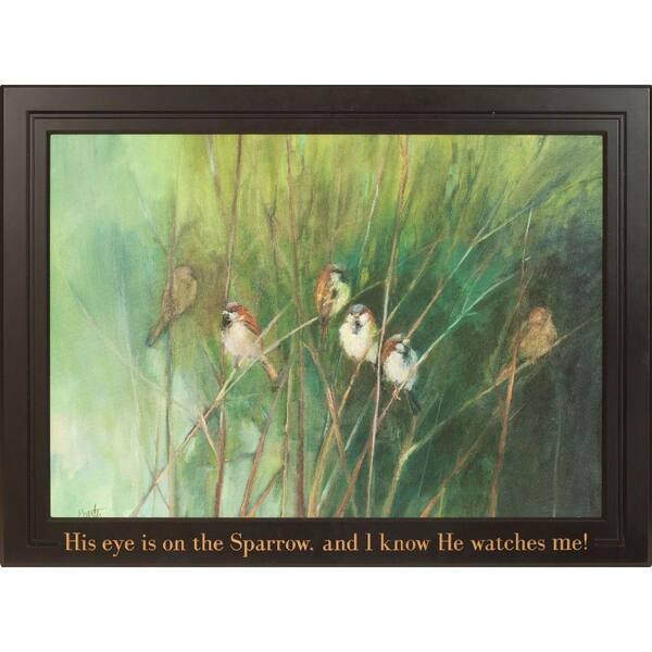 P. Graham Dunn 40 in. x 29 in. Carved Wood Framed Art Supper Sparrows