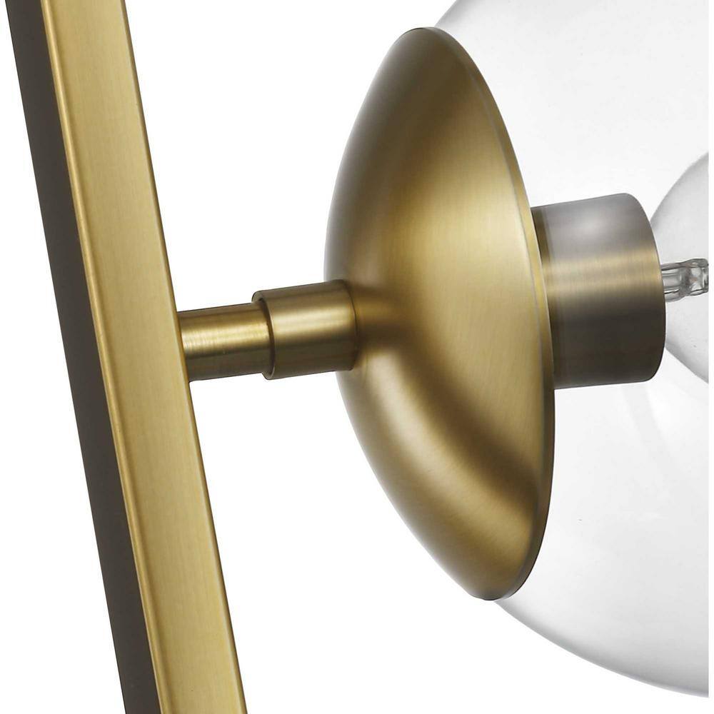 Luxe Globe Pendant Light in Brushed Bronze with Clear Glass