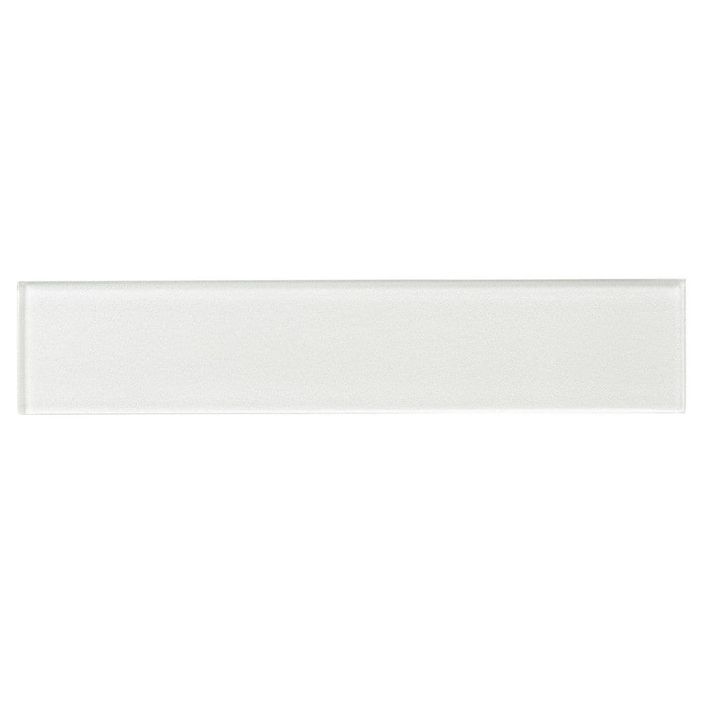 Soothing White Glossy 3x13 Polished Glass Subway Tile